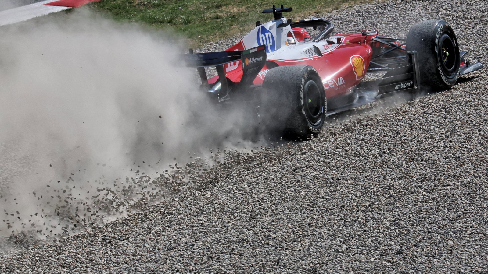 Leclerc hits the gravel in Barcelona