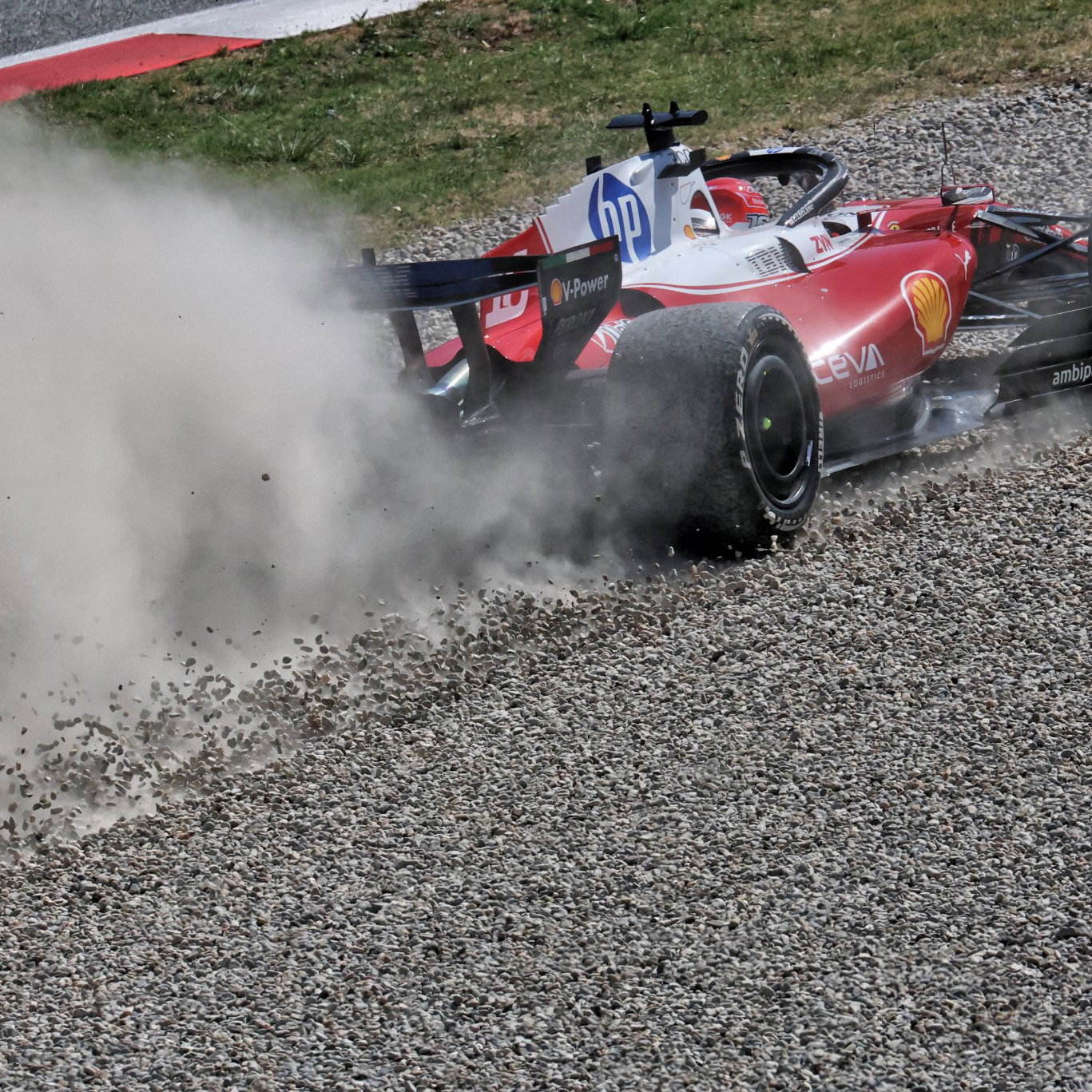Leclerc hits the gravel in Barcelona