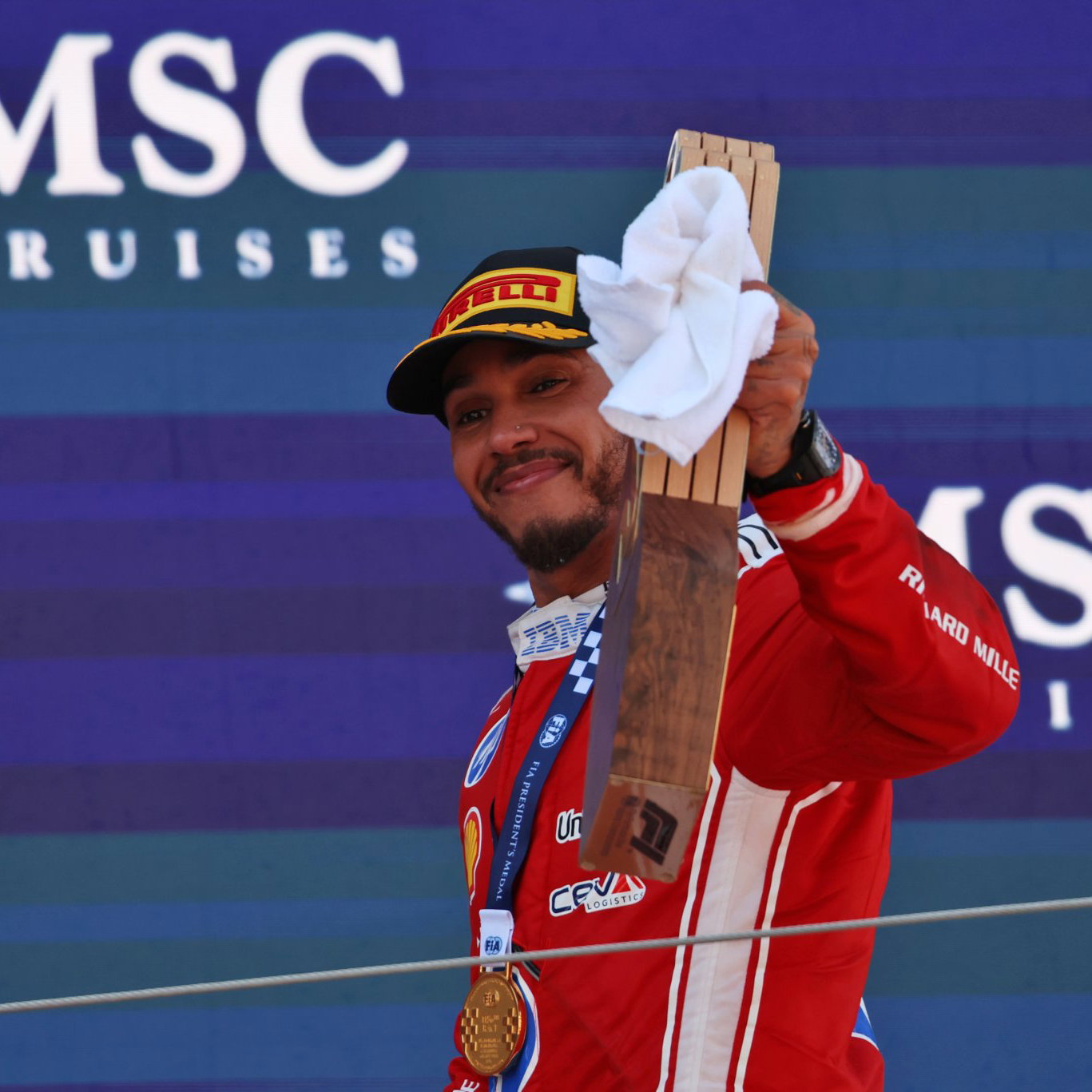 Hamilton took his first win with Ferrari in Barcelona