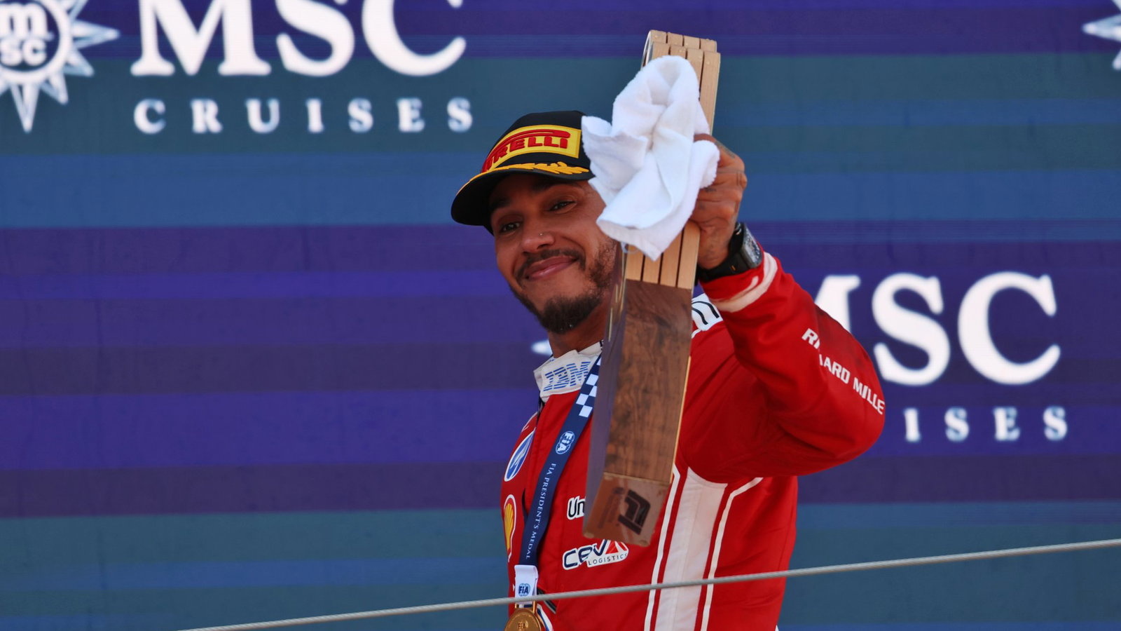 Hamilton took his first win with Ferrari in Barcelona