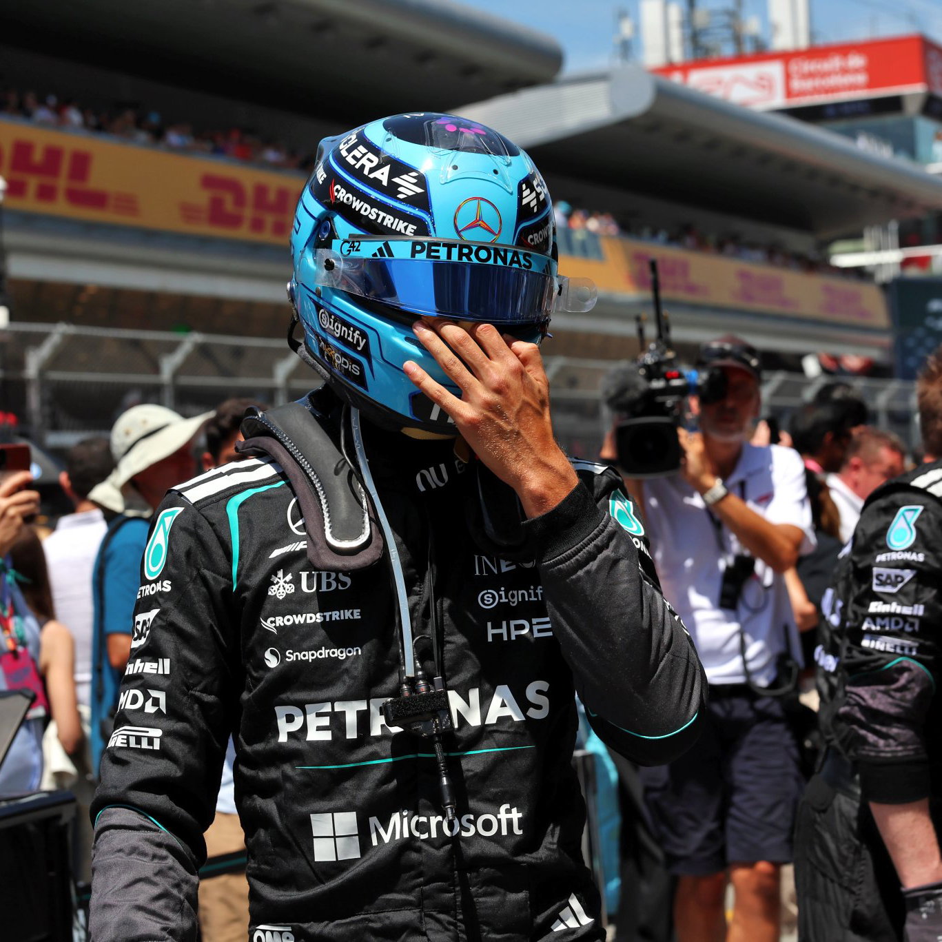 Russell finished second in Barcelona 