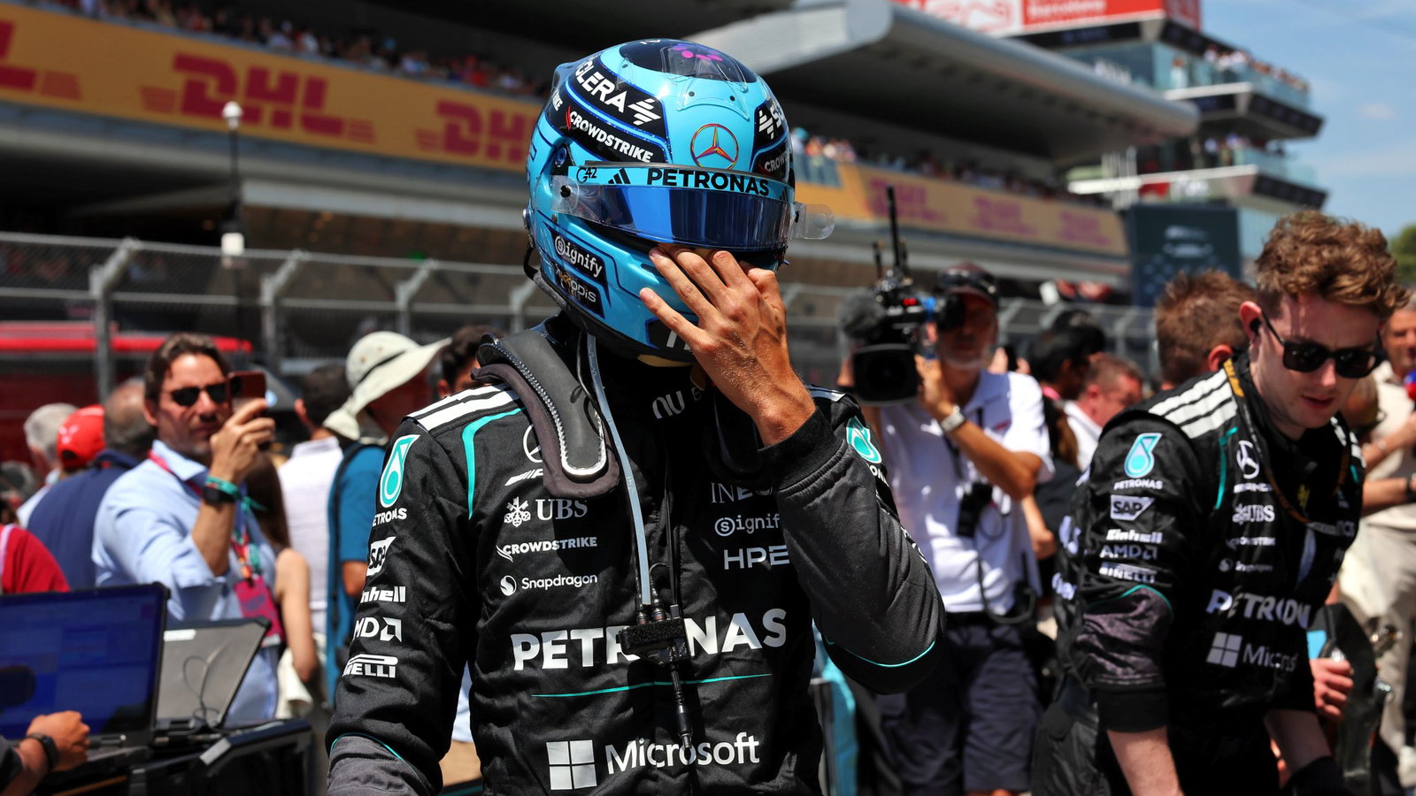 Russell finished second in Barcelona