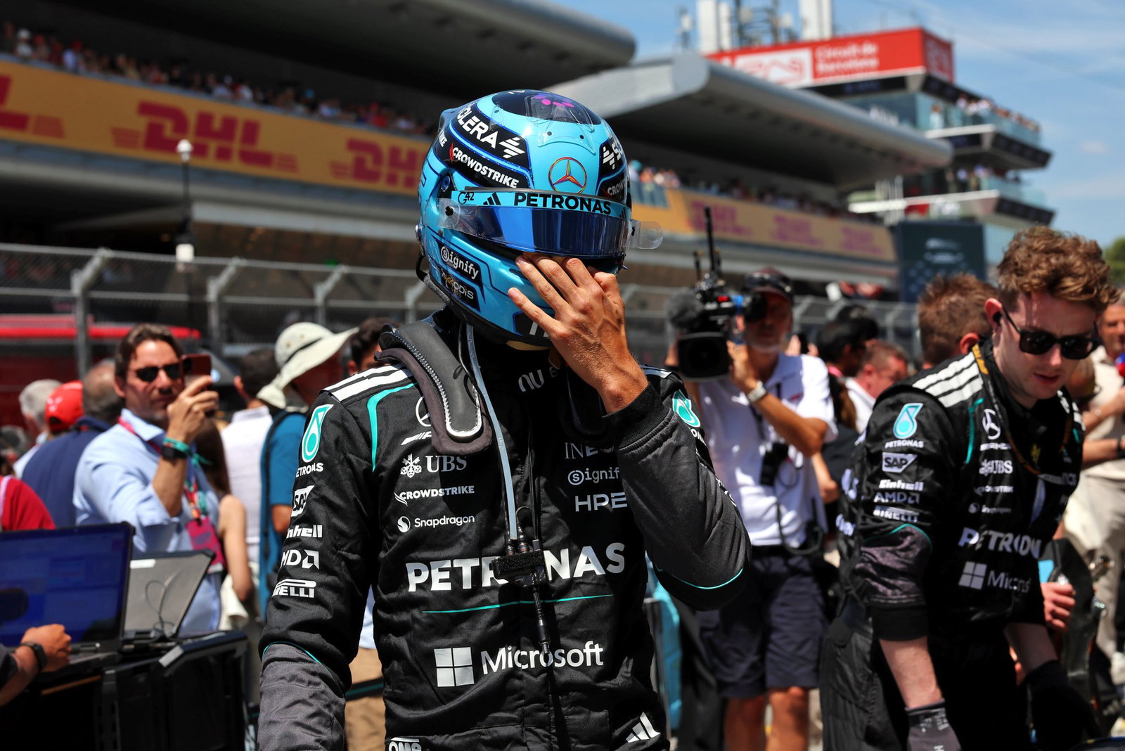 Russell finished second in Barcelona 