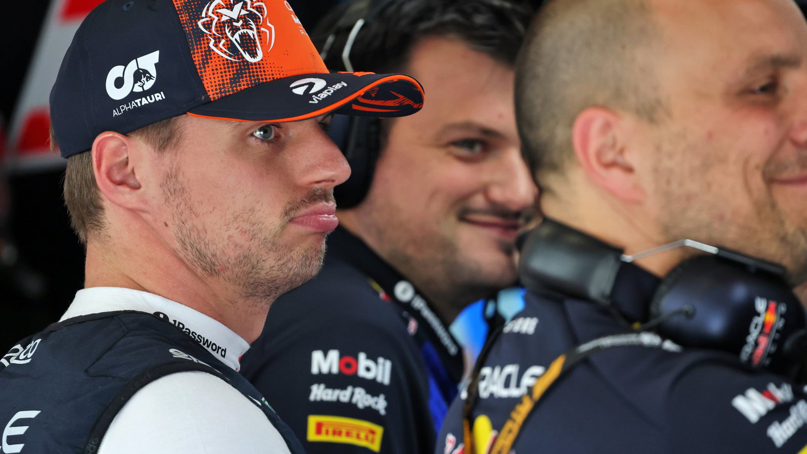 Verstappen in the Red Bull garage
