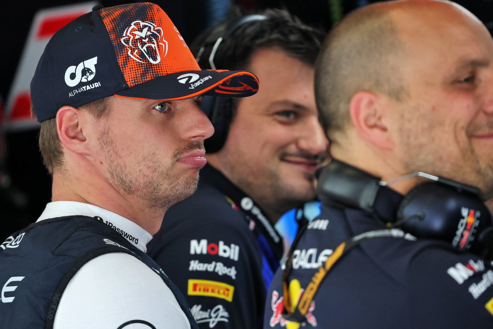 Verstappen in the Red Bull garage