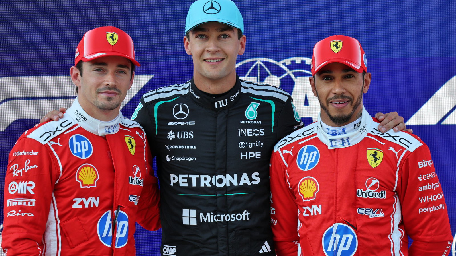 Russell beat the Ferrari drivers to pole 
