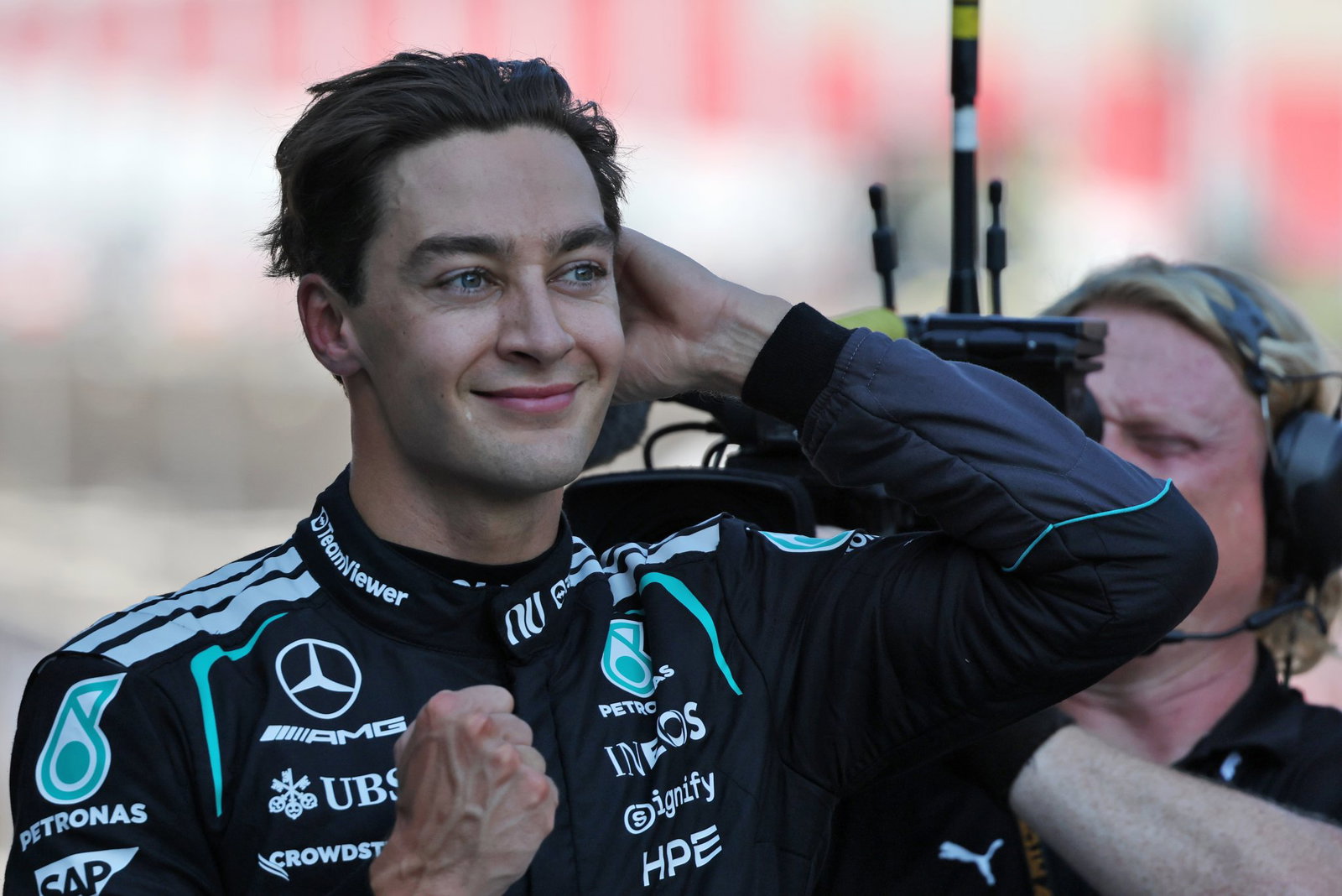 Russell celebrates in Austria