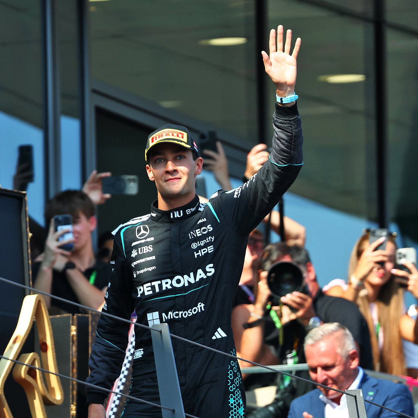 Russell celebrates in Austria