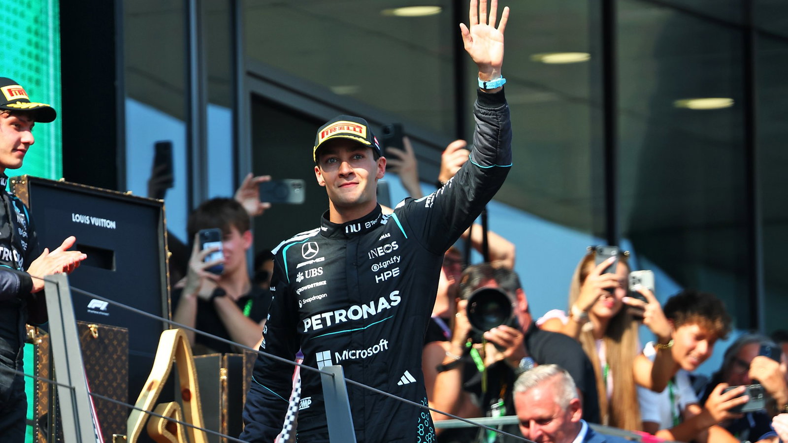 Russell celebrates in Austria