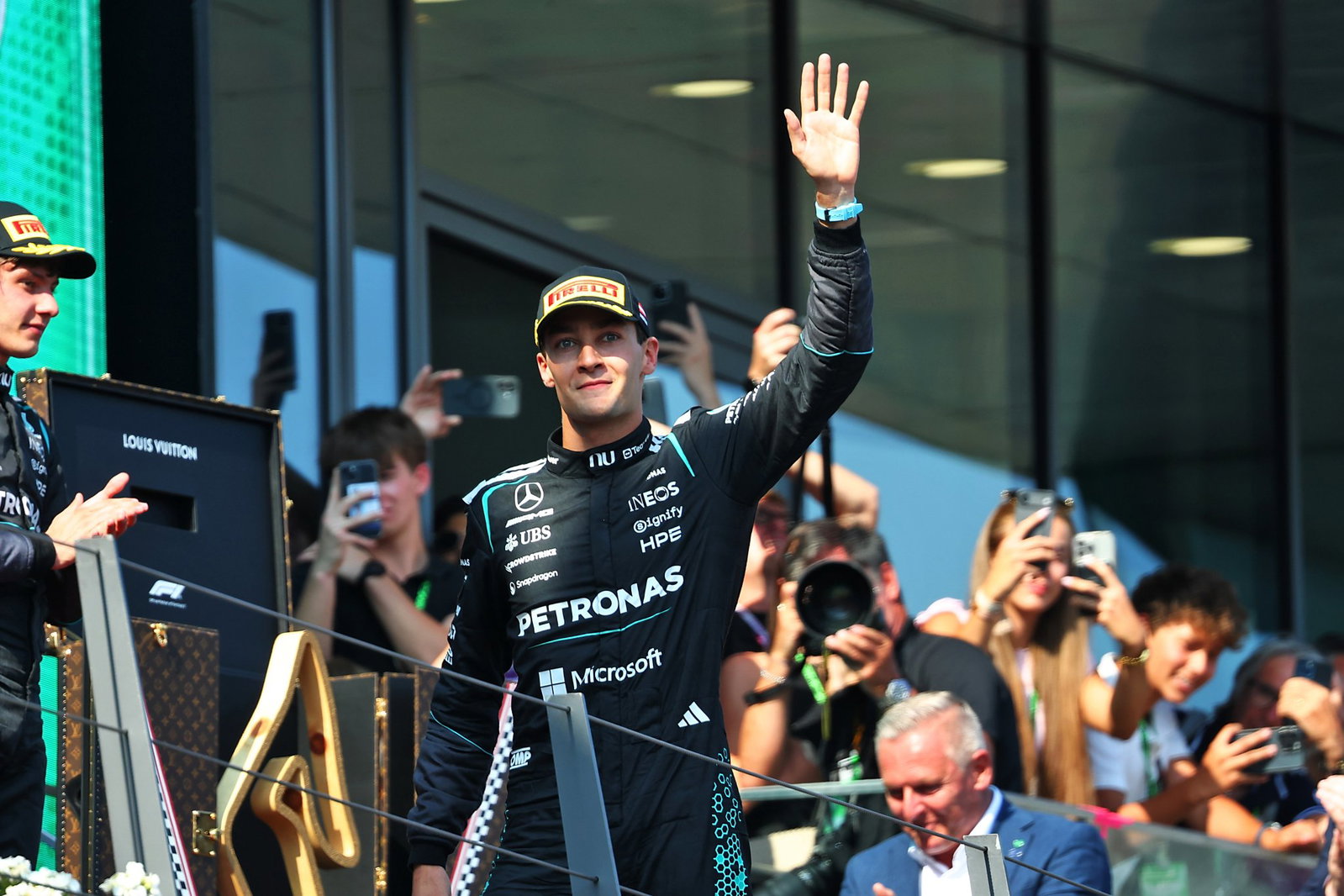 Russell celebrates in Austria