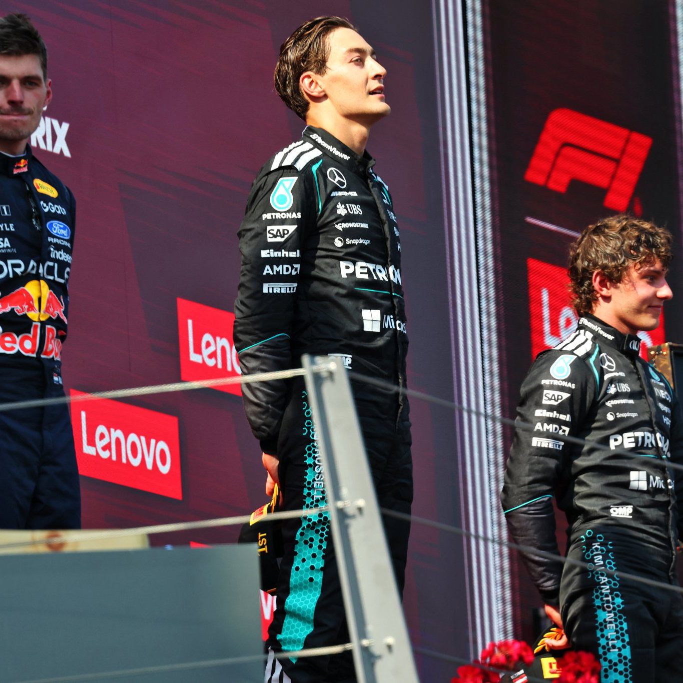 Russell and Antonelli both lost their drinks' systems 