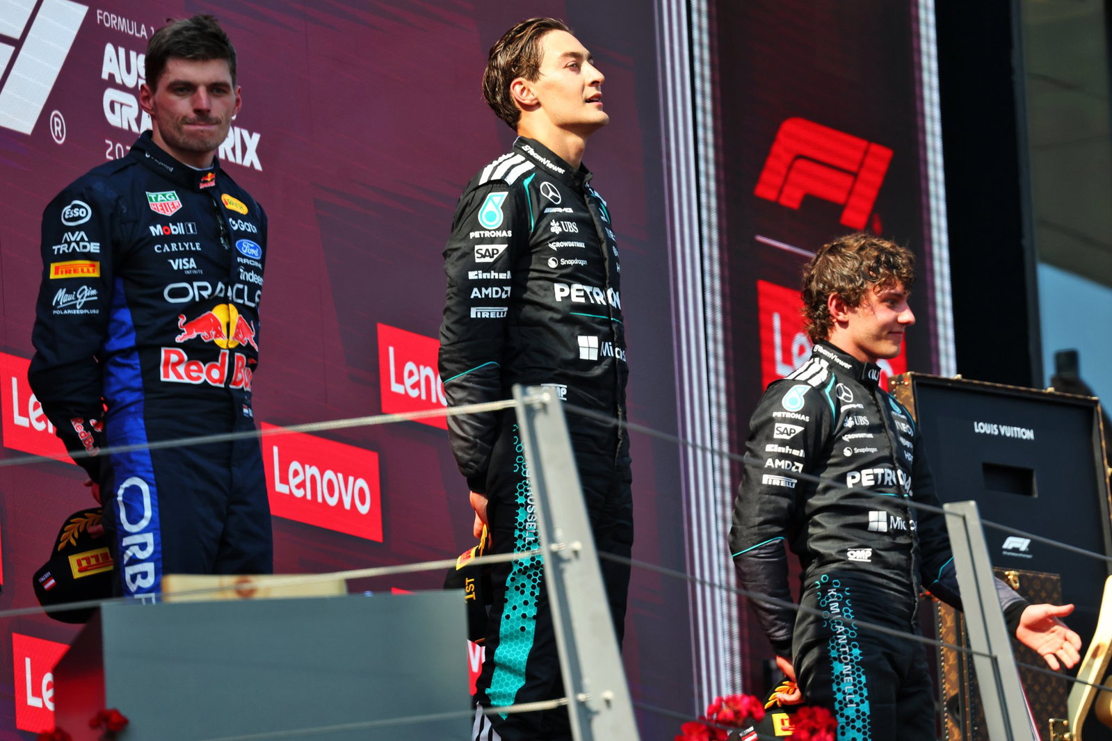 Antonelli on the Austrian GP podium