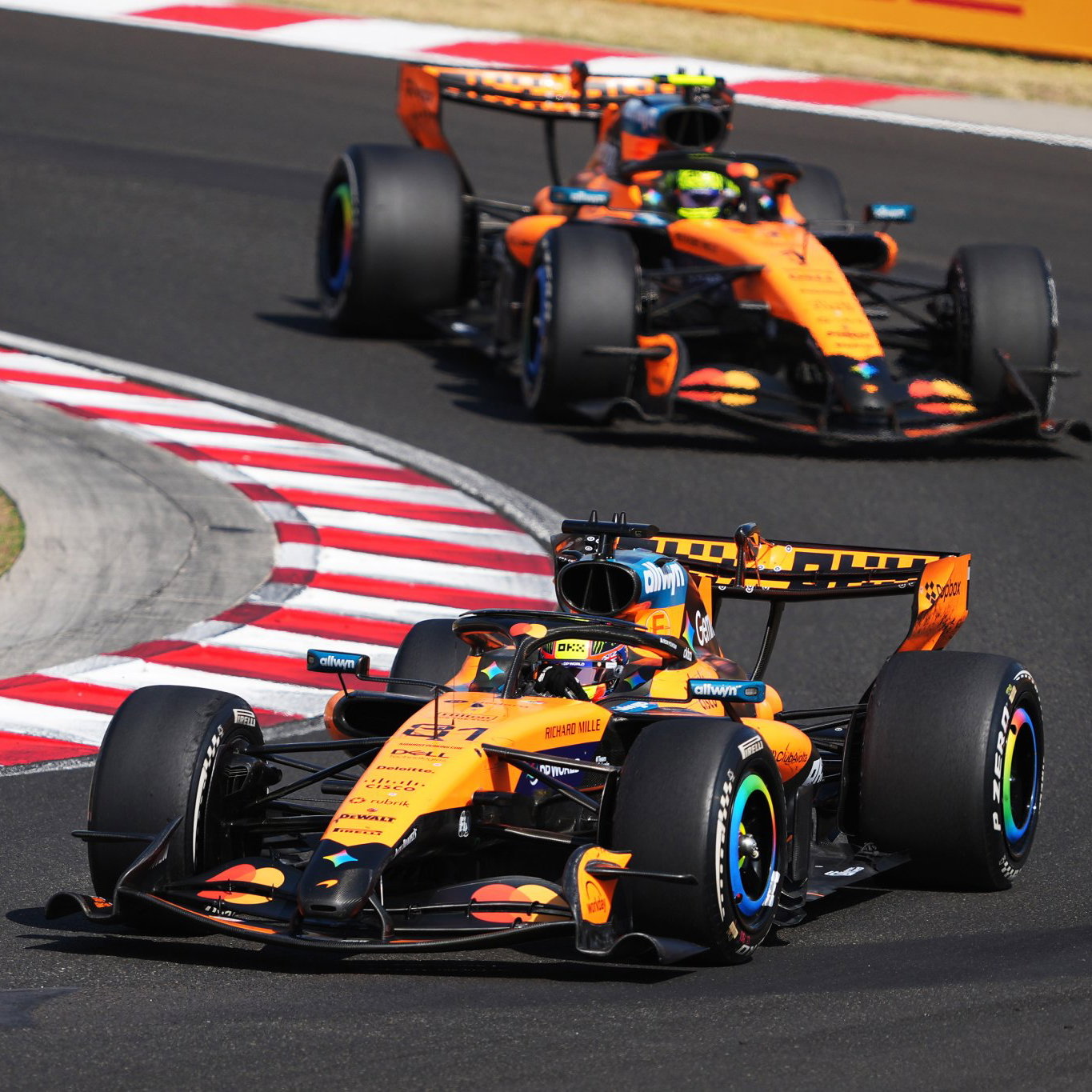 Norris was bottled up behind Piastri in the first half of the race