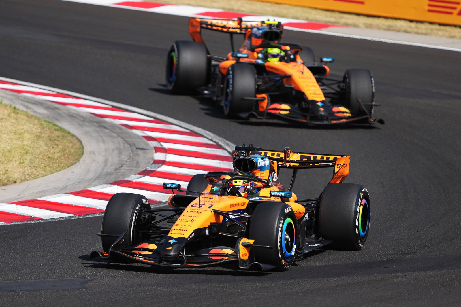 Norris was bottled up behind Piastri in the first half of the race