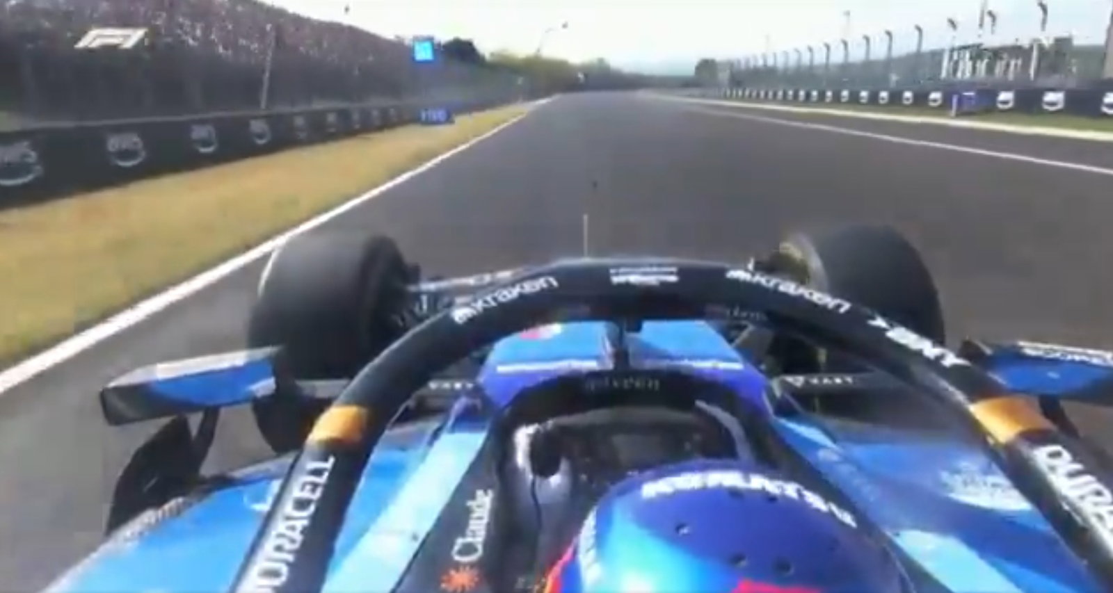 One of the eight blue flag signals missed by Sainz