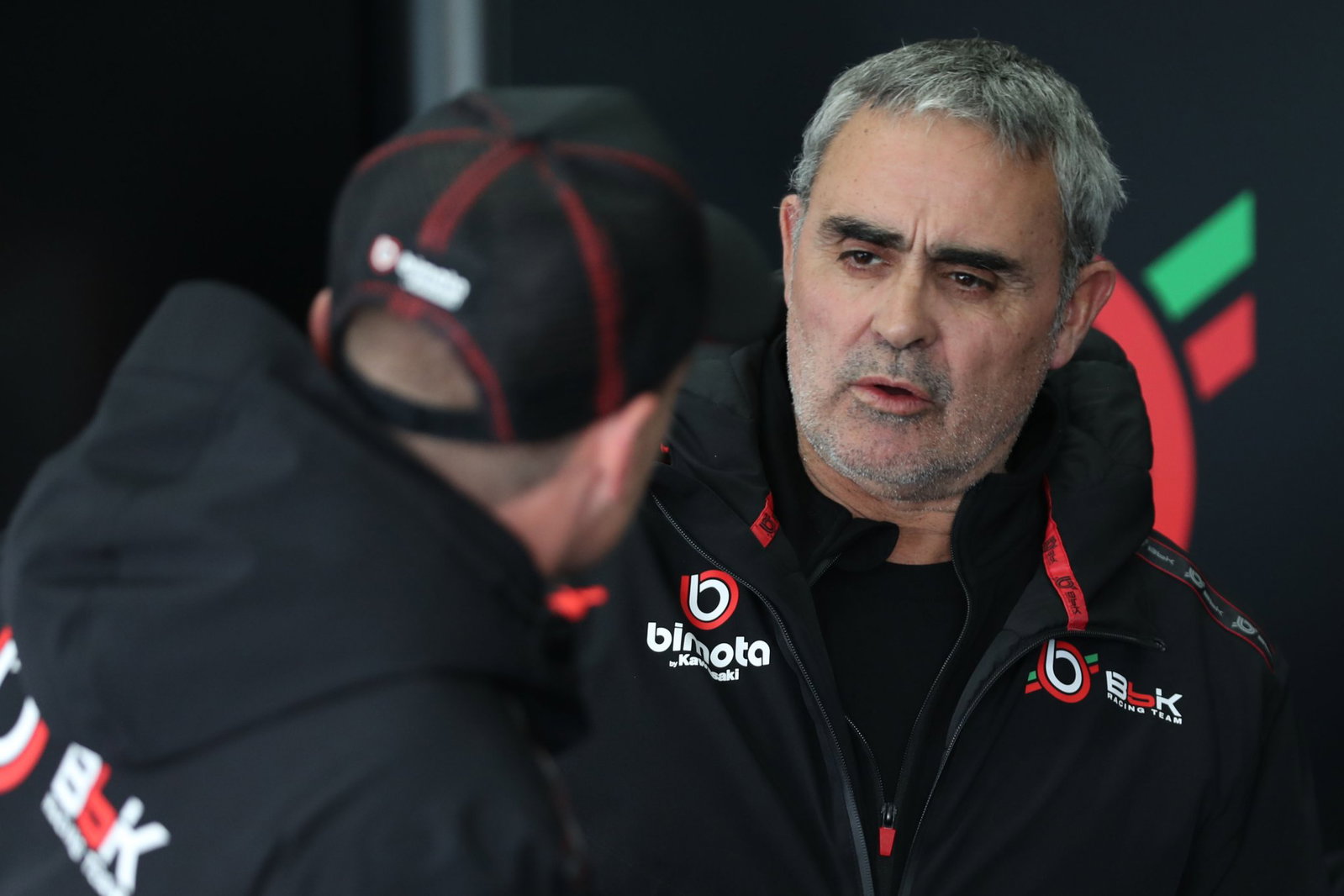 Pere Riba, January 2026 Jerez WorldSBK Test, pit box. Credit: Gold and Goose.