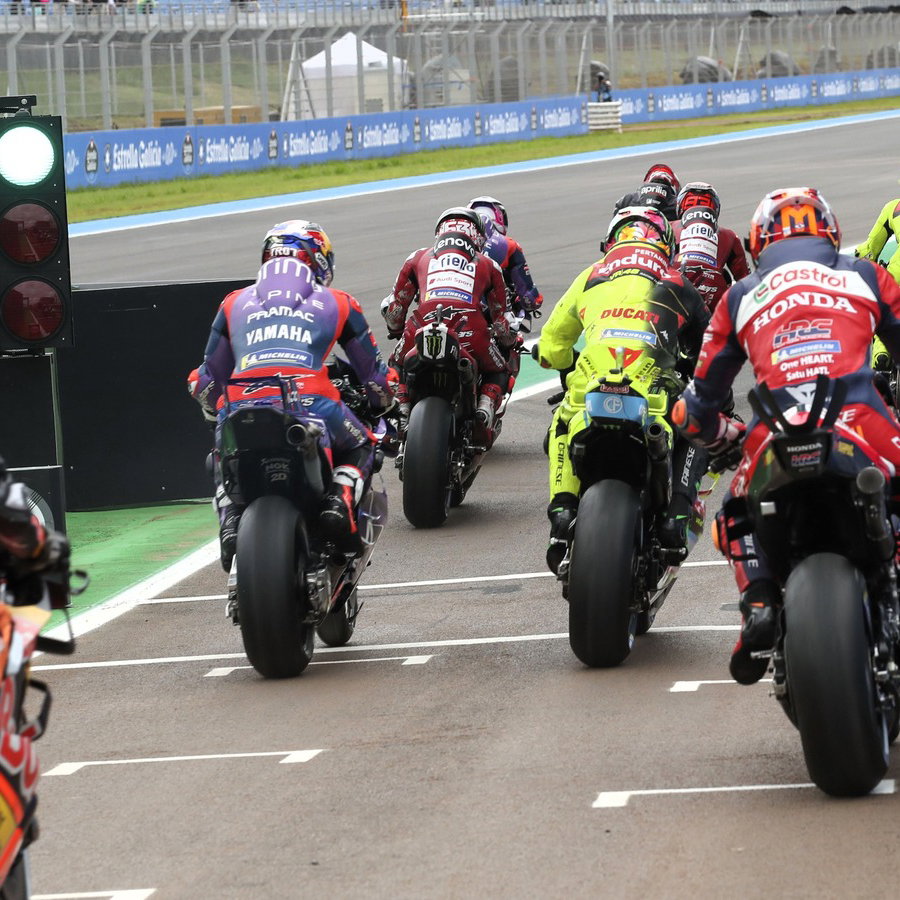 MotoGP bikes.