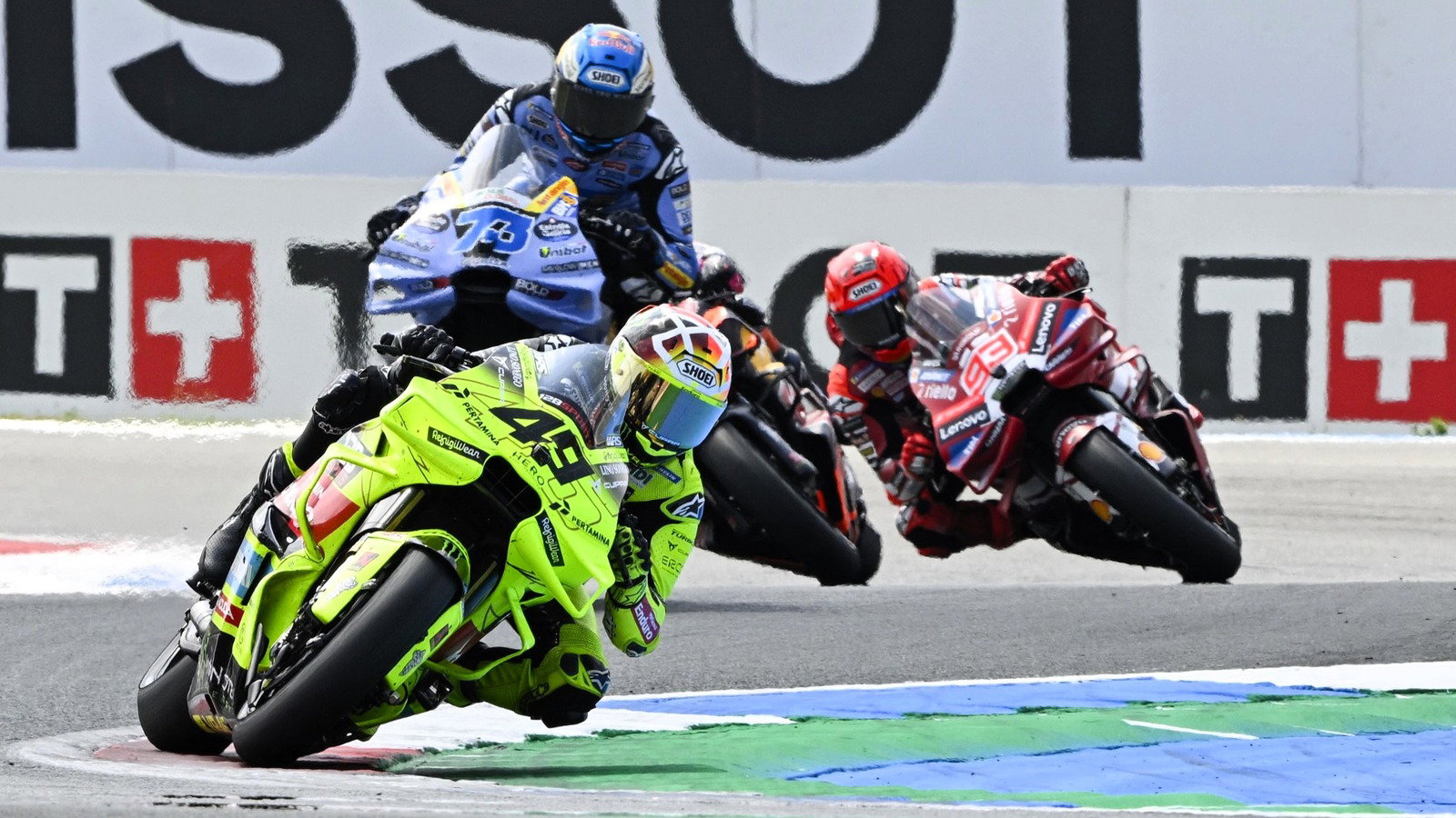 di Giannantonio, Alex Marquez, Marc Marquez, 2026 Assen MotoGP. 