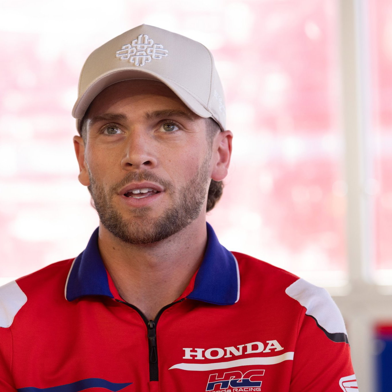 Jake Dixon speaks to the media, 2026 UK WorldSBK. Credit: Gold and Goose.