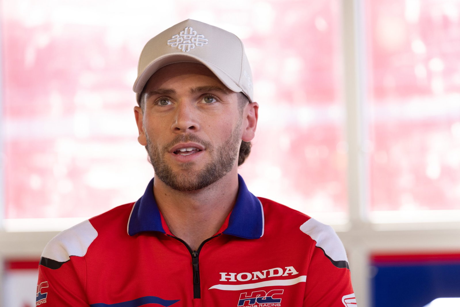 Jake Dixon speaks to the media, 2026 UK WorldSBK. Credit: Gold and Goose.