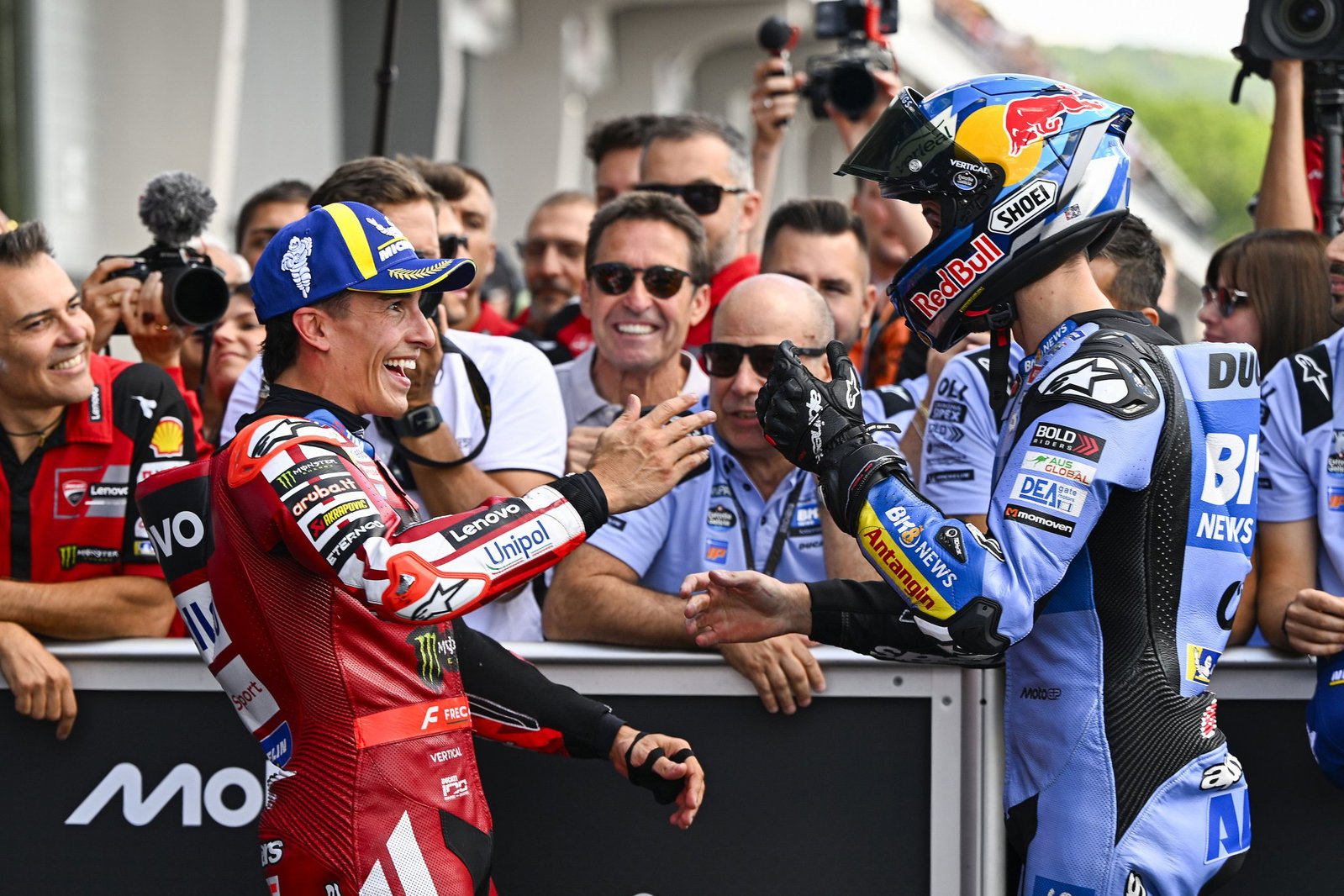 Marc Marquez, Alex Marquez, 2026 MotoGP German Grand Prix, parc ferme, qualifying. Credit: Gold and Goose.