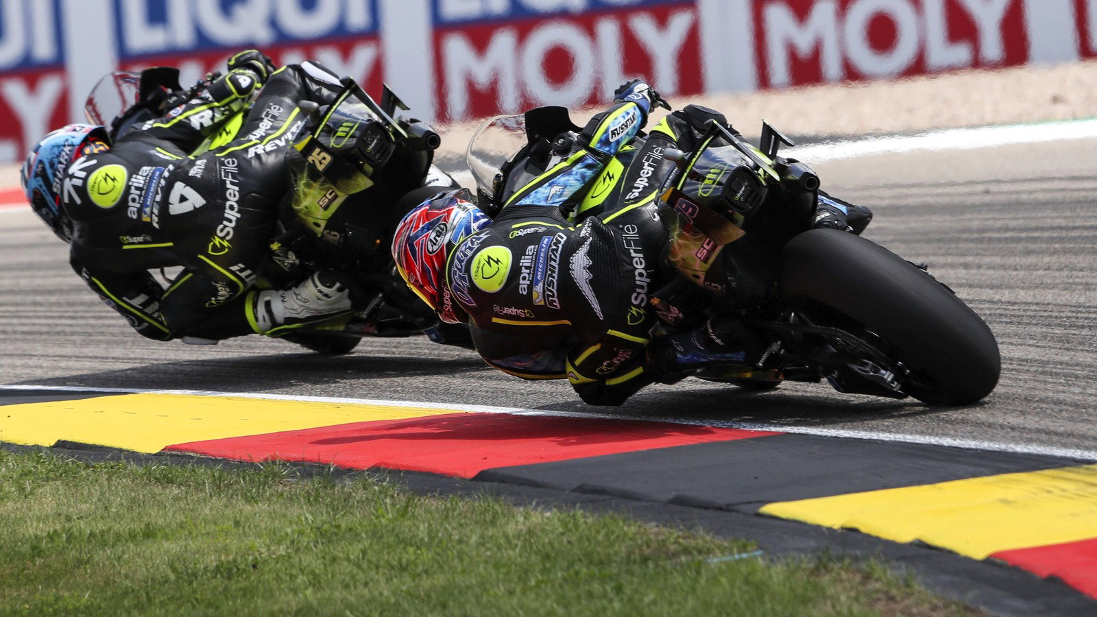 Ai Ogura chases Raul Fernandez, 2026 Sachsenring MotoGP. 