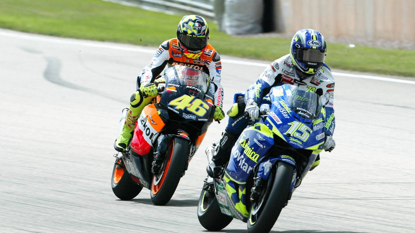 Valentino Rossi, Sete Gibernau, 2003 German MotoGP.