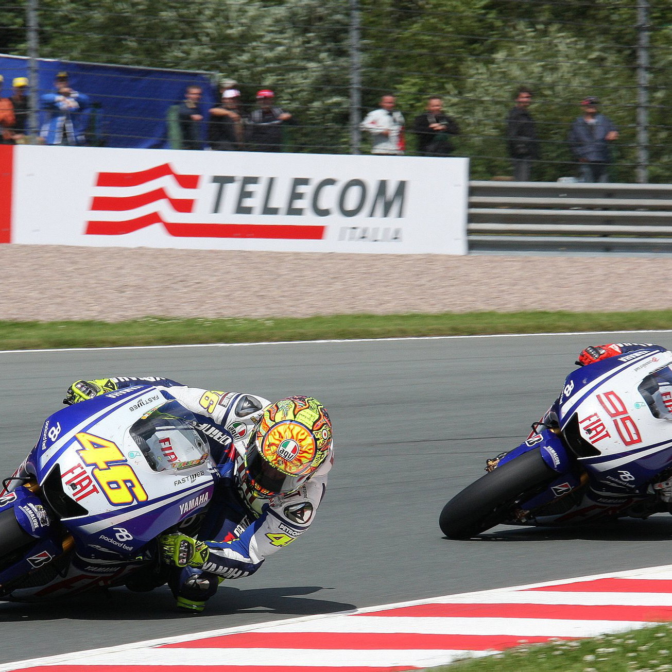 Valentino Rossi leads Jorge Lorenzo, 2009 MotoGP German Grand Prix. Credit: Gold and Goose.