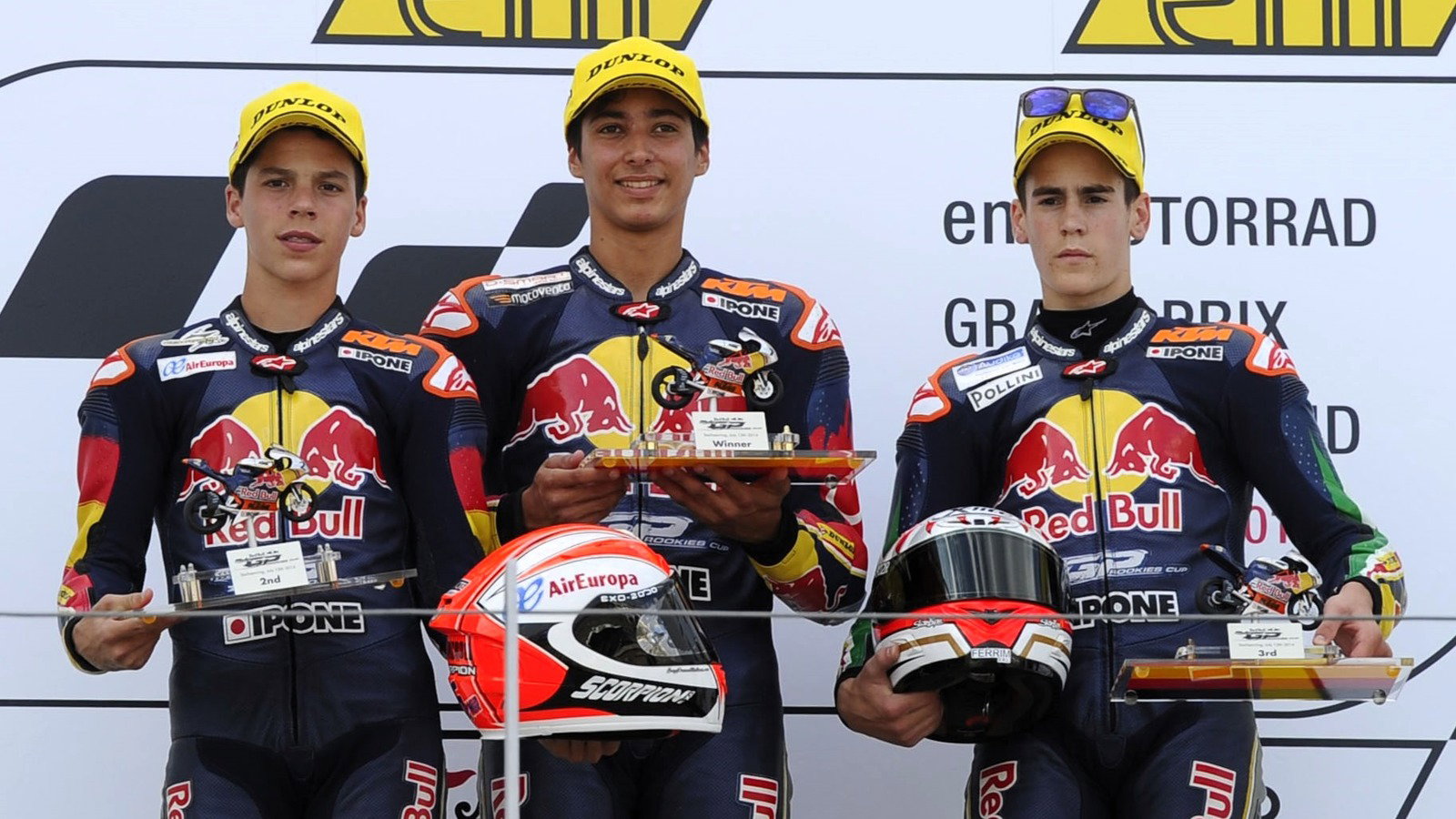 Joan Mir, Toprak Razgatlioglu, Stefano Manzi, Red Bull Rookies MotoGP Cup 2014.