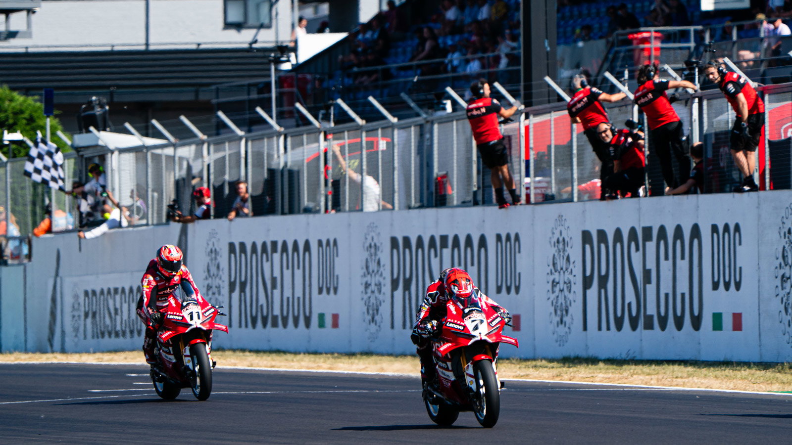 Iker Lecuona leads Nicolo Bulega, 2026 UK WorldSBK Race 1. Credit: Tony Goldsmith.