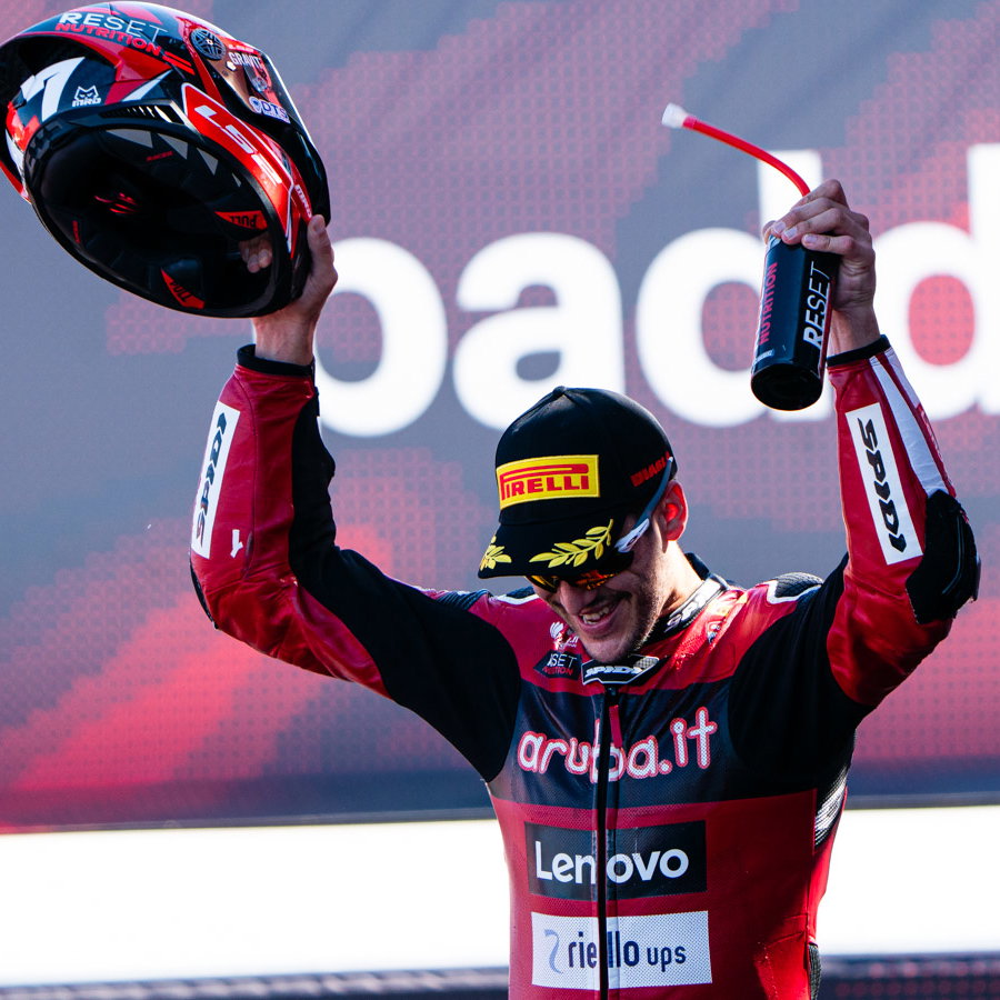Iker Lecuona, 2026 UK WorldSBK, podium. Credit: Tony Goldsmith.