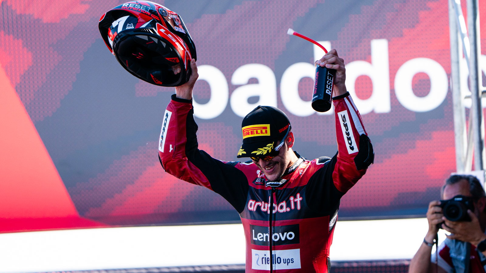 Iker Lecuona, 2026 UK WorldSBK, podium. Credit: Tony Goldsmith.