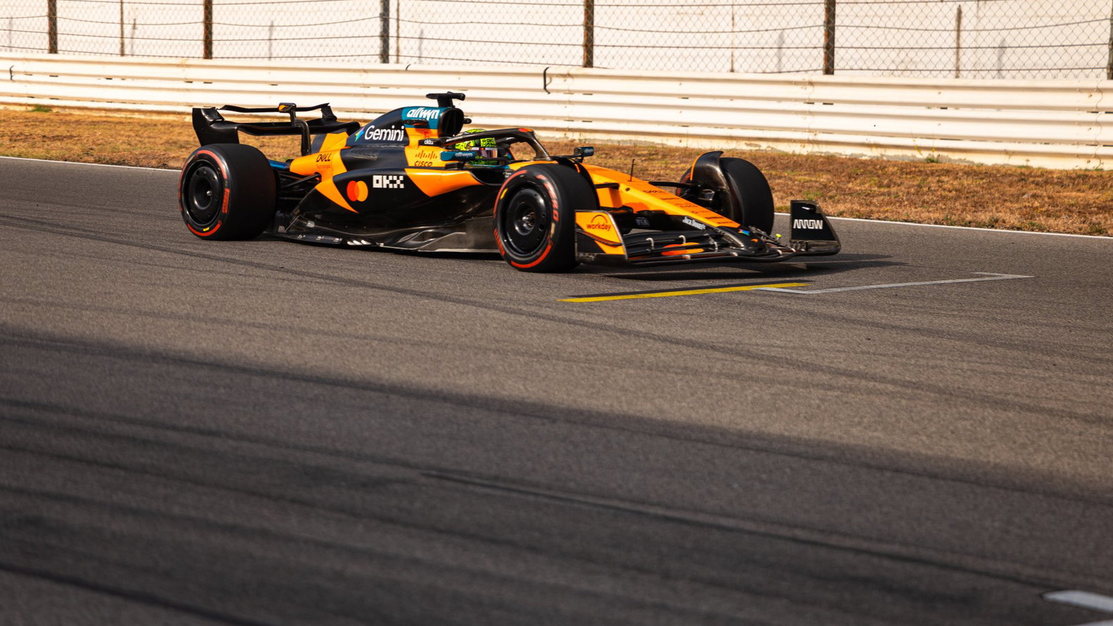 Norris completes a TPC test in Portimao