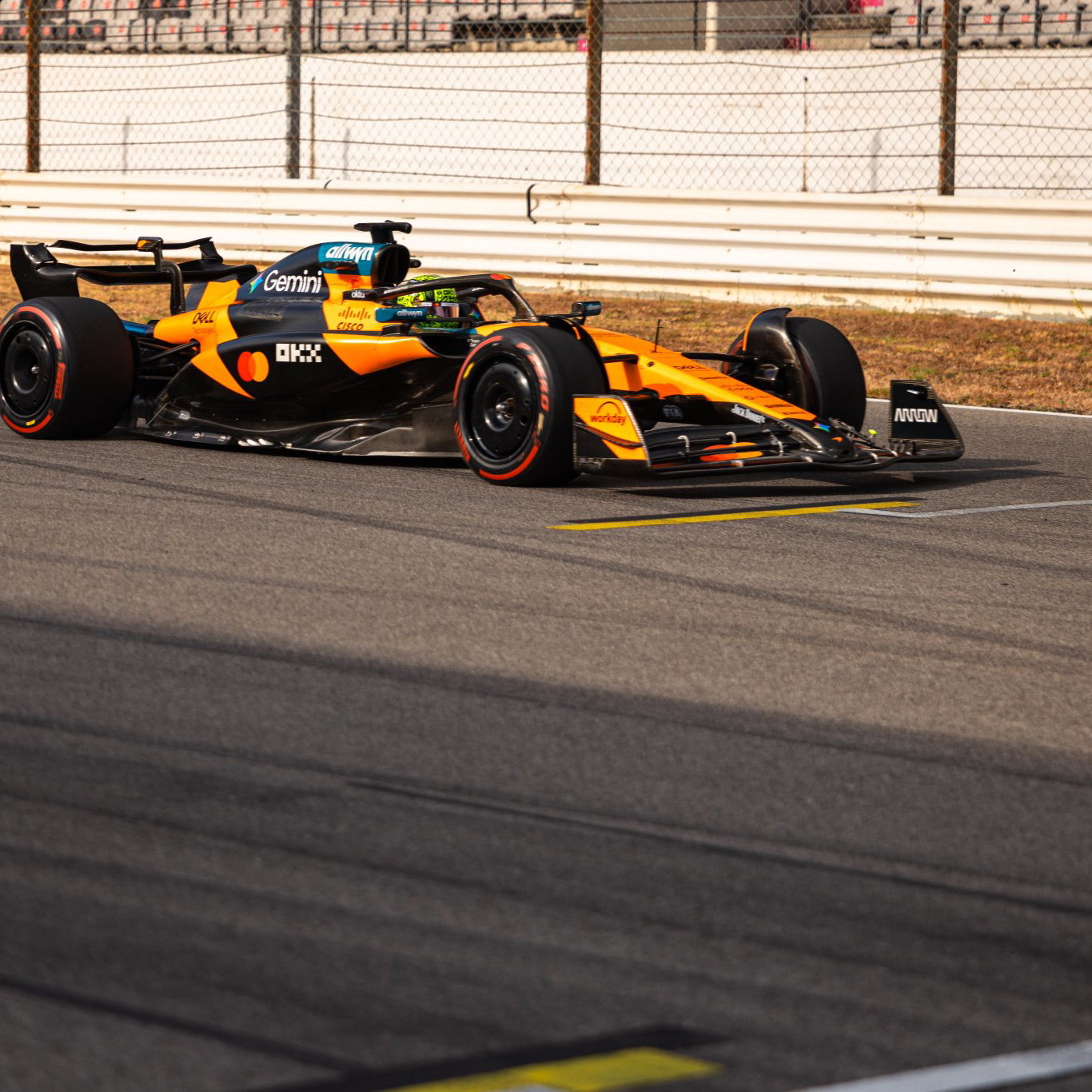 Norris completes a TPC test in Portimao