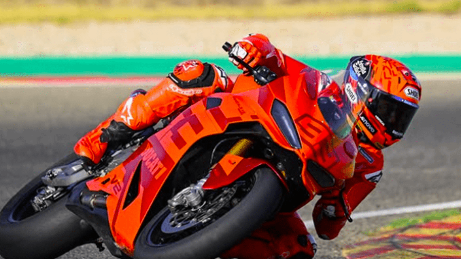 Marc Marquez at MotorLand kart track with Ducati Panigale V2. Credit: Instagram/Marc Marquez.