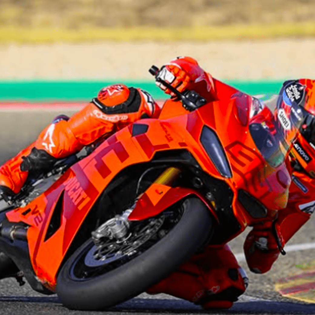 Marc Marquez at MotorLand kart track with Ducati Panigale V2. Credit: Instagram/Marc Marquez.