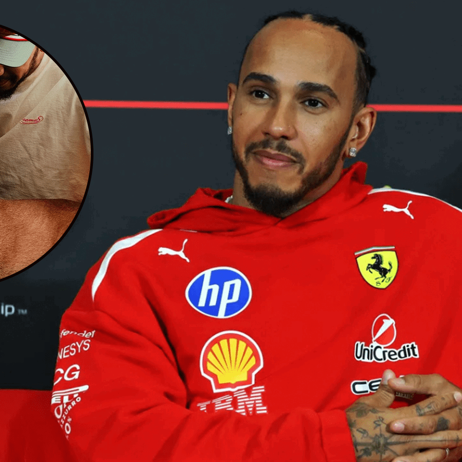 Lewis Hamilton with his late dog Roscoe