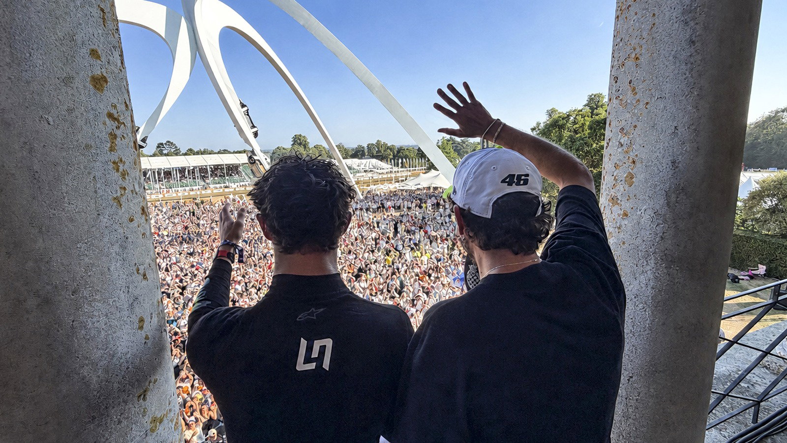 Valentino Rossi, Lando Norris, 2026 Goodwood Festival of Speed.