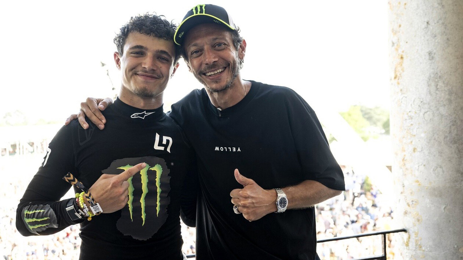 Valentino Rossi, Lando Norris, 2026 Goodwood Festival of Speed.