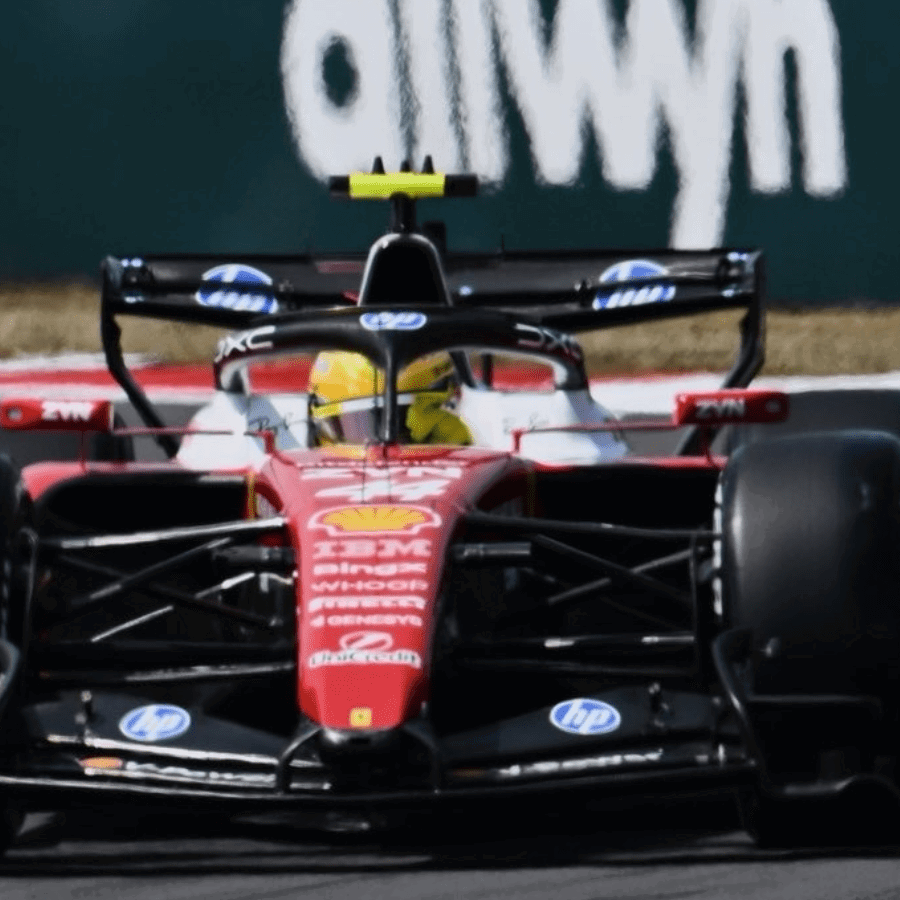Hamilton set the pace in Friday's sole practice for Ferrari 