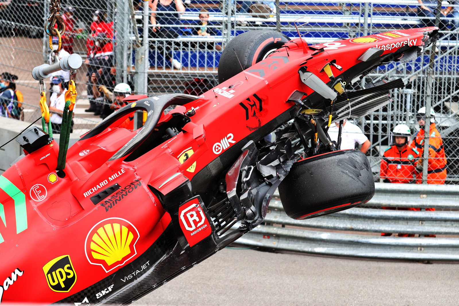Charles Leclerc crashed during Monaco qualifying in 2021