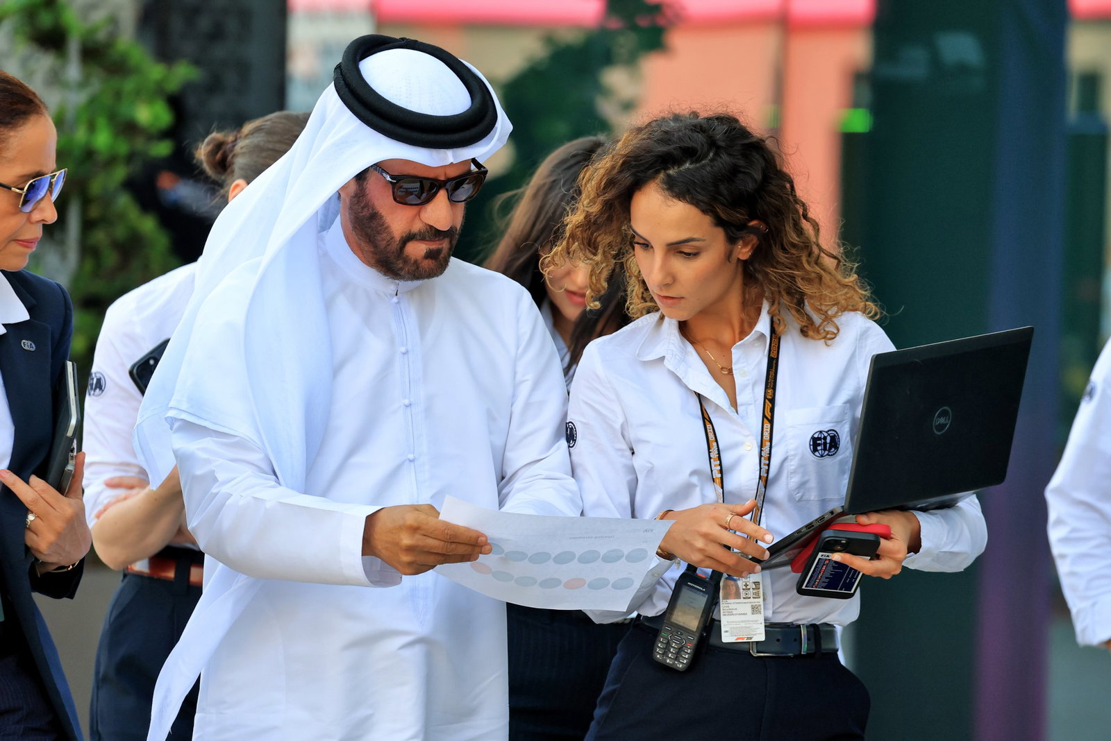 Linda Boudabous with FIA president Mohammed Ben Sulayem