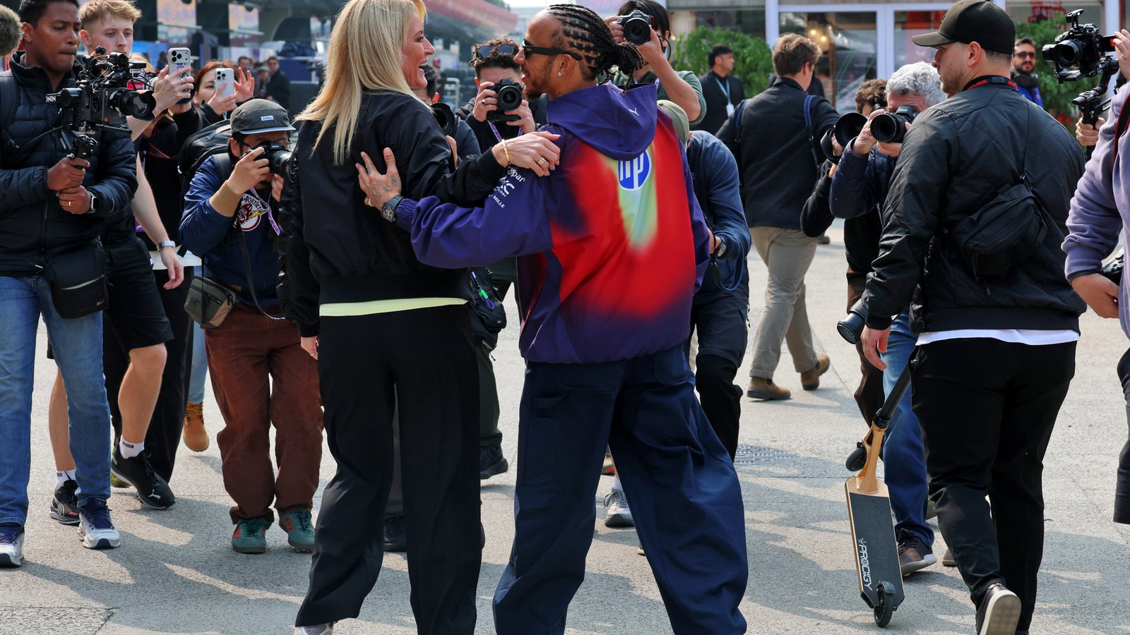 Rachel Brookes and Lewis Hamilton in China