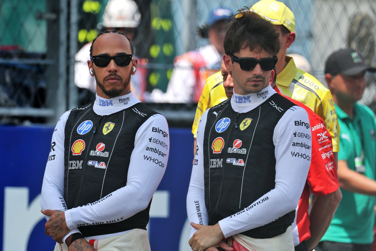 Ferrari drivers Leclerc and Hamilton