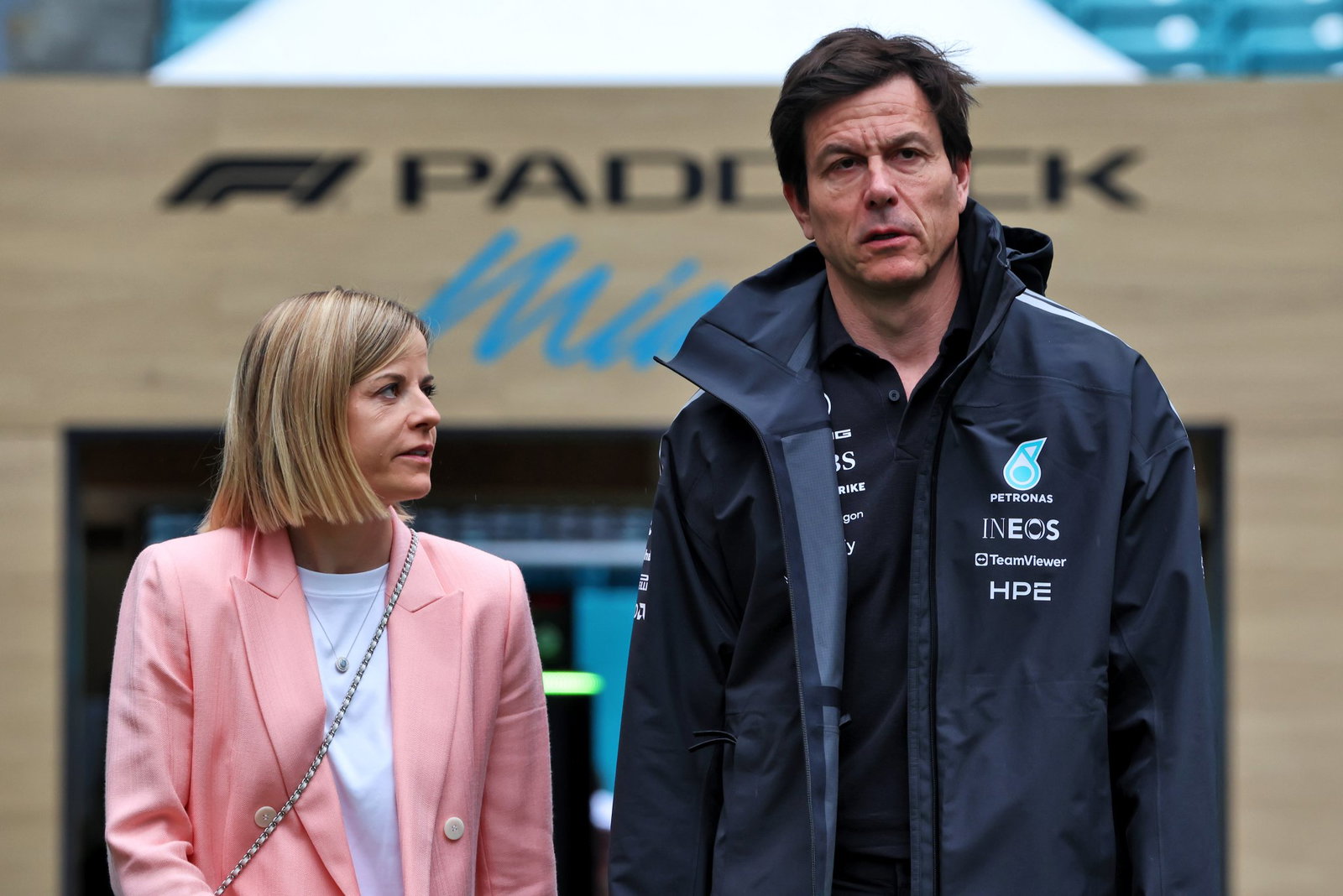 Susie and Toto Wolff at the Miami Grand Prix