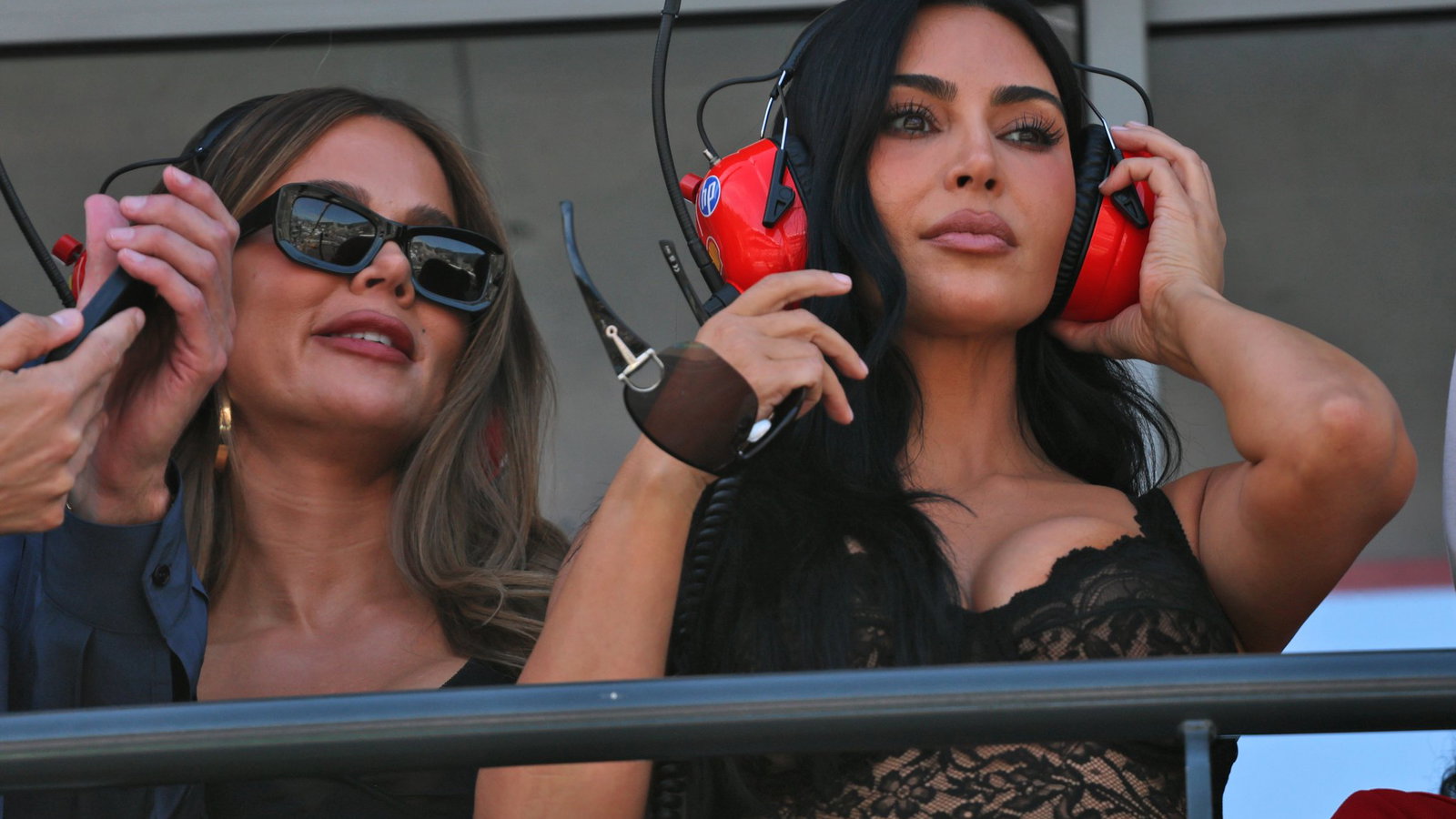 Kim Kardashian watches Lewis Hamilton at the Monaco Grand Prix
