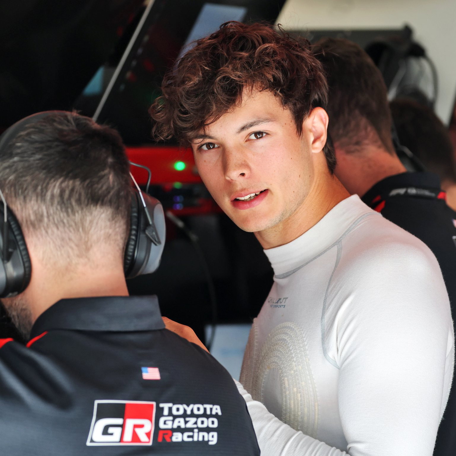 Bearman in the Haas garage