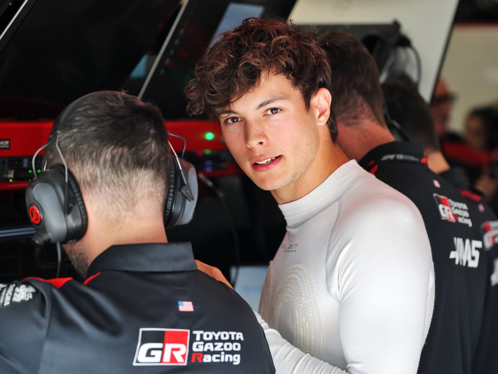 Bearman in the Haas garage