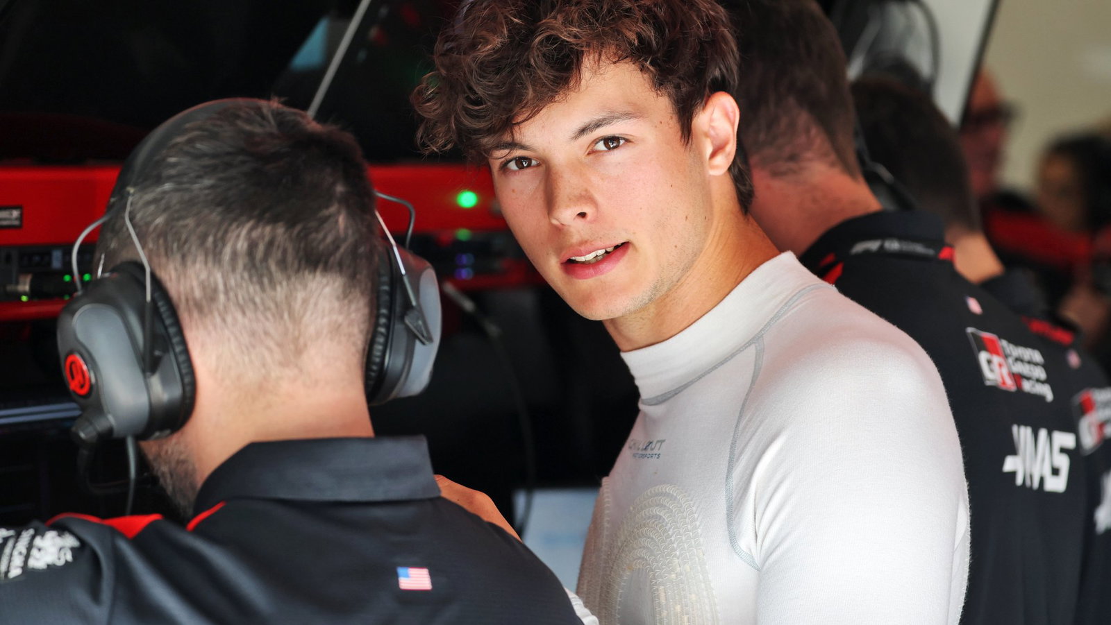 Bearman in the Haas garage