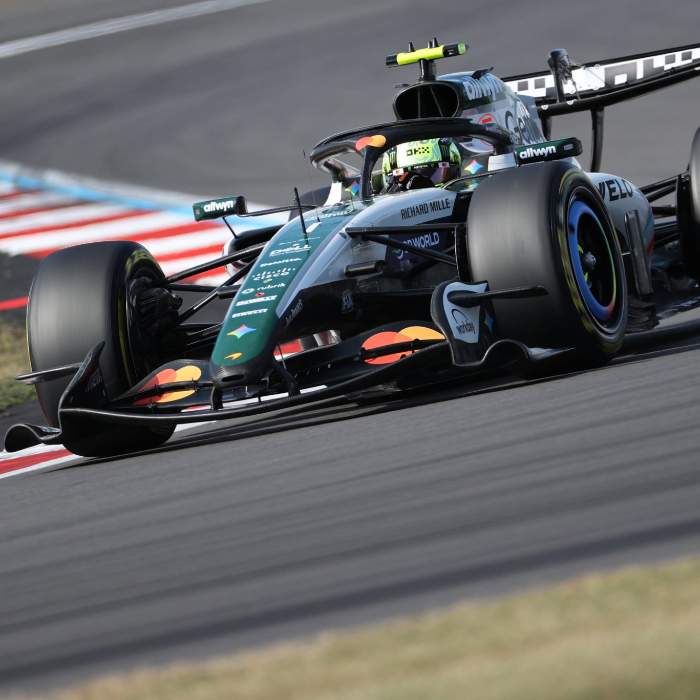 Norris driving McLaren's one-off livery at the British Grand Prix